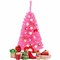 Compact Pink Pencil Tree 3ft with 116 PVC Tips Stable Base for Small Space Seasonal Decorating